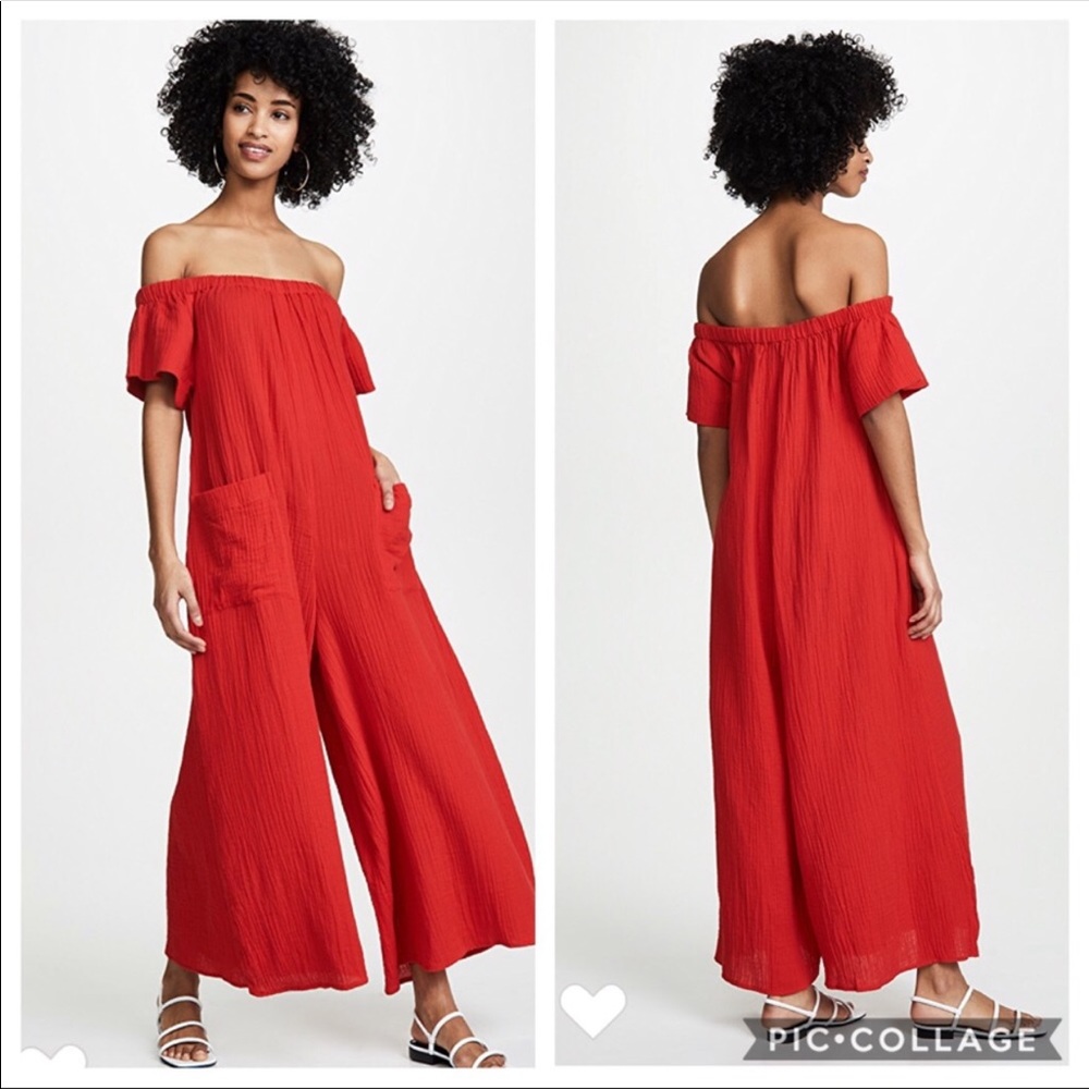 Mara Hoffman Blanche Red Jumpsuit Sz XS